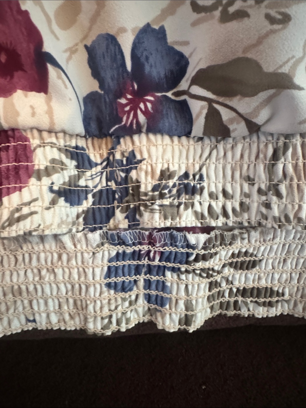 Alfred Dunner Cream Pullover with Blue & Plum Floral Print - Picture 4 of 6
